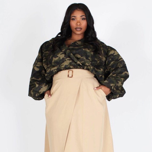 Camo Print Bubble Top - Picture 5 of 5